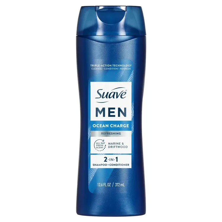 スアーブ メン オーシャンチャージ 2in1 リフレッシングシャンプー&コンディショナー 373ml Suave Men Ocean Charge 2-in-1 Refreshing Shampoo & Conditioner 12.6 FL OZ 【お取り寄せ商品】