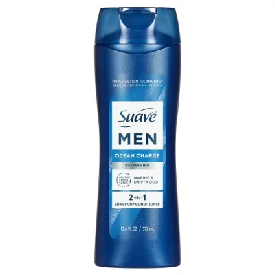 スアーブ メン オーシャンチャージ 2in1 リフレッシングシャンプー&コンディショナー 373ml Suave Men Ocean Charge 2-in-1 Refreshing Shampoo & Conditioner 12.6 FL OZ 【お取り寄せ商品】