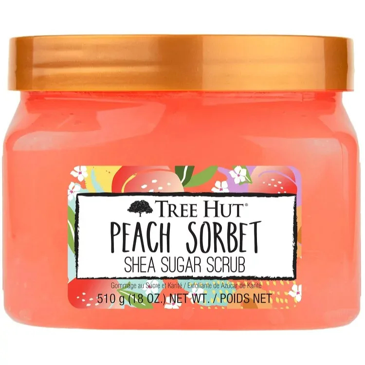 ツリーハット シアシュガースクラブ ピーチソルベ 510g Tree Hut Shea Sugar Scrub, Peach Sorbet, 18 oz 【お取り寄せ商品】