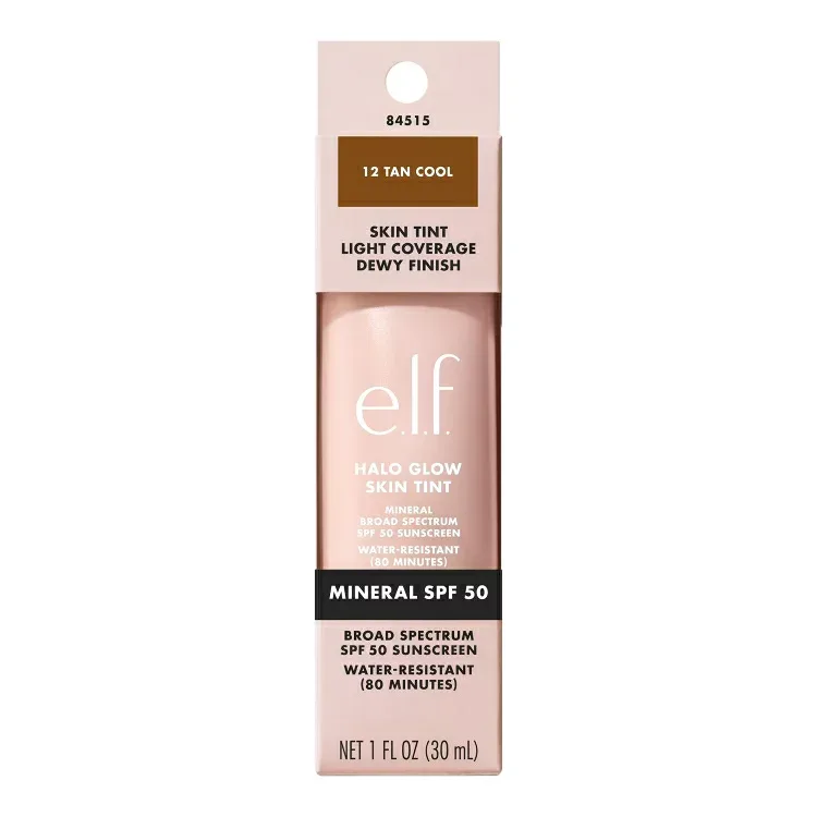 エルフ ハローグロウ スキンティント ミネラル SPF50 12 タンクール 約30mL e.l.f. Halo Glow Skin Tint Mineral SPF 50, 12 Tan Cool, 1 fl oz 【お取り寄せ商品】