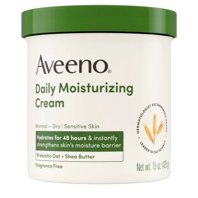 アビーノ デイリーモイスチャライジング ボディ&フェイスクリーム 無香料 約425g Aveeno Daily Moisturizing Body & Face Cream, Fragrance Free, 15 oz 【お取り寄せ商品】