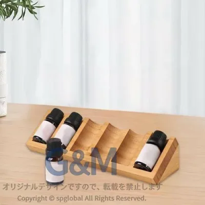 エッセンシャル オイル ディスプレイ ラック 6 スロット ディスプレイ スタンド 竹 エッセンシャル オイル 棚 ホルダー ケース 収納 ボックス ボトル オーガナイザー アロマ ラック ディ