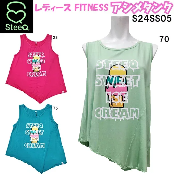 【全品ポイント2倍&5%OFFクーポン】STEEQ スティーク レディース フィットネス トップス アシンメトリー タンクトップ シャツ SQ24SS05