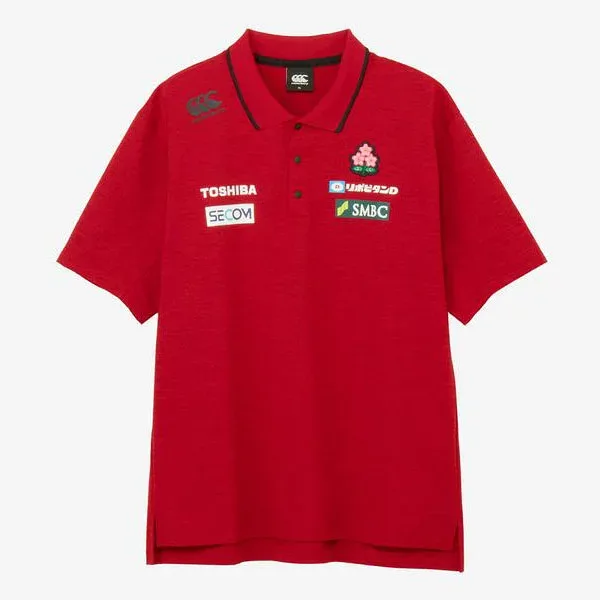 【全品ポイント2倍&5%OFFクーポン】カンタベリー canterbury メンズ レディース ラグビーウエアー ジャパン ショートスリーブメディアポロ RLM32613JB RD