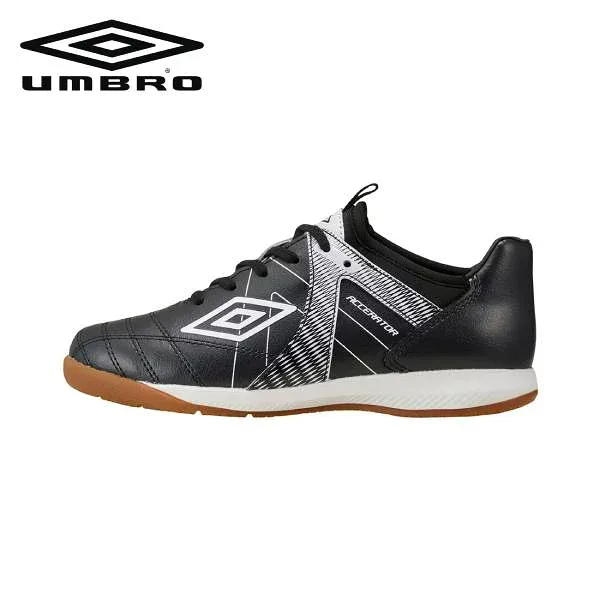 【全品ポイント2倍&5%OFFクーポン】アンブロ umbro サッカー フットサルシューズ ジュニア アクセレイター TR JR WIDE IN UF5SFCF2J-BKWH 屋内用