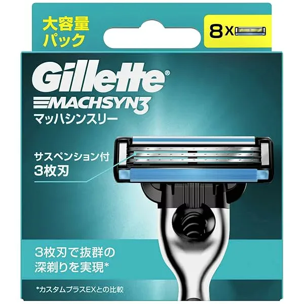 Gillette ジレット マッハシンスリー 髭剃り カミソリ 男性 替刃8個入 なし 単品 4902430688789