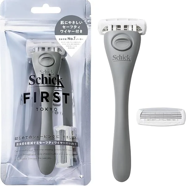 Schick(シック) シックファースト シェービング ホルダー(刃付き+替刃1コ) アッシュグレー 髭剃り カミソリ