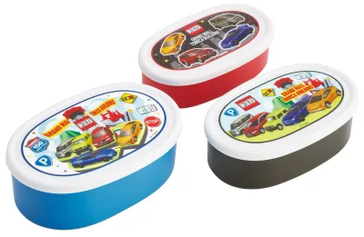 スケーター(Skater) 弁当箱 ランチボックス シール容器 保存容器 3個セット 日本製 トミカ 26 男の子 SRS3S-A SRS3S-72285