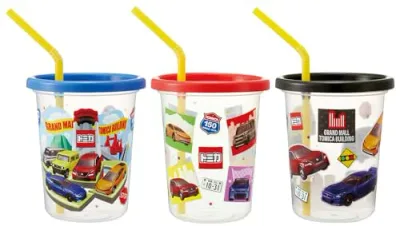 スケーター(Skater) ストロー付 タンブラー 320ml 3個 セット 日本製 トミカ 26 男の子 SIH3ST-A 送料無料