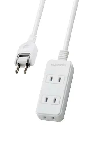 エレコム 電源タップ ほこり防止シャッター付き 配線しやすい180°スイングプラグ 3個口 2m ホワイト T-ST02-22320WH 送料無料