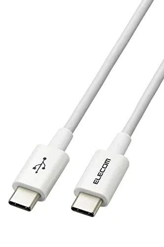エレコム USB-C & USB-C ケーブル 30cm 60W USB PD対応 スリム 柔らかい 断線に強い USB2.0 ホワイト 送料無料
