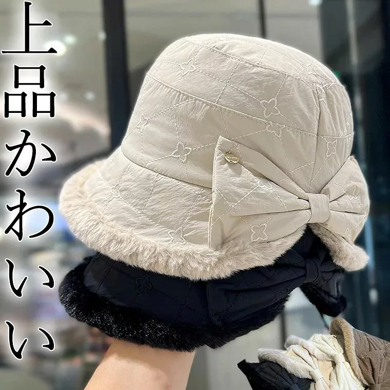 大人可愛い 40代 50代 小顔見せ 垢抜け 高見え 帽子 リボン付き 上品デザイン レディース バケットハット つば広 小顔効果 つば広帽子 ボアハット カジュアル キルティング 刺繍 防寒対策 ニットキャップ ボアキャップ 花 フラワー 送料無料