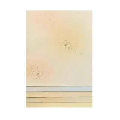 仮名作品におすすめの練習用兼清書用料紙です。 生産国:日本 仕様:10枚/手漉紙ぼかし砂子中字用