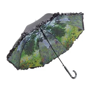 アイデア商品 面白い おすすめ ユーパワー 名画フリルジャンプ傘(晴雨兼用) モネ「散歩」 AU-02610 人気 便利な お得な送料無料