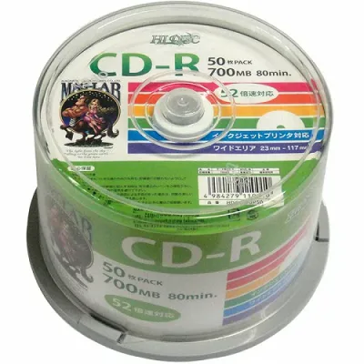 CD-R 700MB 50枚スピンドル データ用 52倍速対応 白ワイドプリンタブル HDCR80GP50 お買い得50枚パック。 ●記憶容量:700MB ●速度:52倍速対応 ●入り数:50枚 ●ケース:スピンドル ●レーベル:白ワイドプリンタブル …