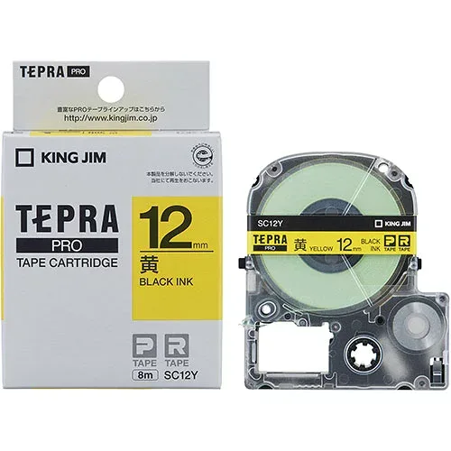 Popular Stylish Gift Event Year-end Party Standard Christmas Present Souvenir Year-end New Year KING JIM Tepra PRO Tape 12mm Yellow KJ-SC12Y | Tape Related Words Light Cutter Ball Measure Lighter LED Stylish Stylish Medical Masking Glue Refill