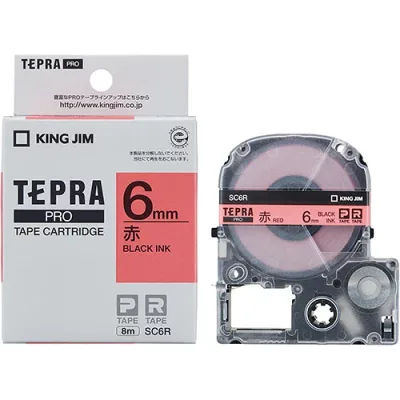 Popular Stylish Gift Event Year-end Party Standard Christmas Present Souvenir Year-end New Year KING JIM Tepra PRO Tape 6mm Red KJ-SC6R | Tape Related Words Light Cutter Ball Measure Lighter LED Stylish Stylish Medical Masking Glue Refill