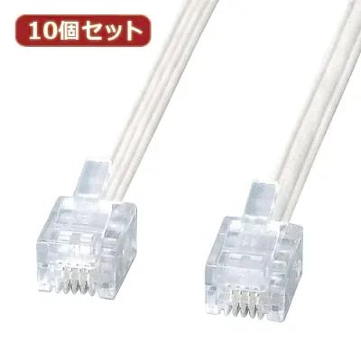 2025年 12月 クリスマス スマホ pc パソコン スマホ OA機器 デジタル 情報 周辺 機器 パーツ ケース スタンド アクセサリー デジタル関連 | 10個セット サンワサプライ エコロジー電話ケーブル TEL-E4-3N2 TEL-E4-3N2X10