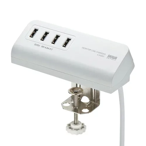 2025年 12月 クリスマス スマホ pc 部品 マウス パット WEB LAN ルーター パソコン スマートフォン スマホ OA機器 デジタル デジタル関連 | 5個セット サンワサプライ クランプ式USB充電器 USB4ポート ホワイト ACA-IP50WX5