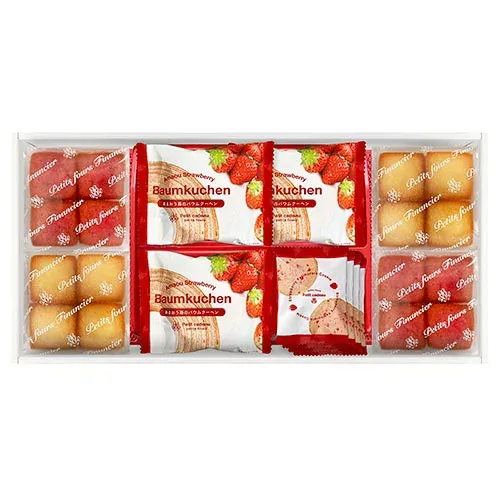 おすすめ 寒さ 対策 プレゼント 人気 贈り物 冬 ギフト 定番 手土産 卒業 入学 引越 あまおう苺バウムクーヘン&プチフィナンシェ ギフトボックス あまおう苺バウムクーヘン、プチフィナンシェ2種、焼きほろろクッキー(イチゴ) FAO-30R 食品 佃煮 詰合せ