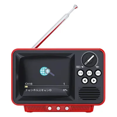 WINTECH 2.8インチ液晶付きポータブルワンセグテレビ 昔懐かしいレトロデザインTV 乾電池・USB駆動 レッド TVR-RT1-RD 音楽 再生機器 | 関連単語 ポータブルプレイヤー USB対応 SDカード再生 ラジオ機能付き 液晶ディスプレイ 音質調整 メモリー内蔵 操作簡単