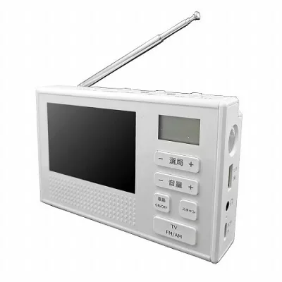 WINTECH 3.5インチ液晶ポータブルワンセグテレビラジオ 手回し充電対応 手回し+USB TypeC充電 ホワイト TVR-L351R ノイズ キャンセリング | 関連単語 周囲音低減 静音設計 仕事集中 電車通勤 機内用 勉強用 高性能 快適装着 フィット感 持ち運び便利 高耐久