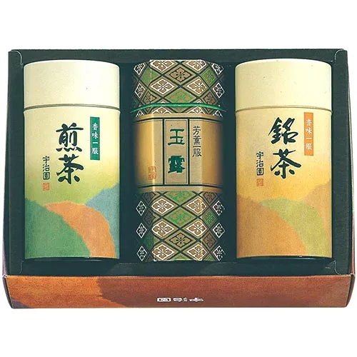 人気 おすすめ 定番 冬 新生活 ギフト 寒さ 対策 プレゼント 【6セット】 宇治園 銘茶セット 【玉露宝龍/80g・煎茶緑峰/150g・くきほうじ古都かおり/60g】 FUJI-030155540X6 コーヒー 紅茶 お茶 | 関連単語 インスタント 茶葉 煎茶 茶器 ハーブティー 自家焙煎