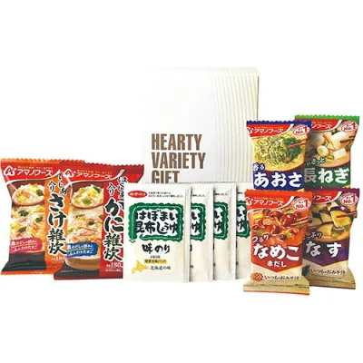 人気 おすすめ 定番 冬 新生活 ギフト 寒さ 対策 プレゼント 簡単便利おいしい和朝食セット 【アマノフーズ(かに・さけ)・アマノフーズいつものおみそ汁(あおさ・なめこ) ほか】 FUJI-010475214 食品 佃煮 詰合せ セット ギフト | 関連単語 お菓子 女性 挨拶