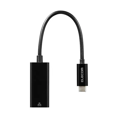 Recommended Cold Protection Present Popular Gift Winter Gift Standard Souvenir Graduation Admission Moving ELECOM 1Gbps USB Type-C Wired LAN Adapter Black EDC-GUC3V3-B