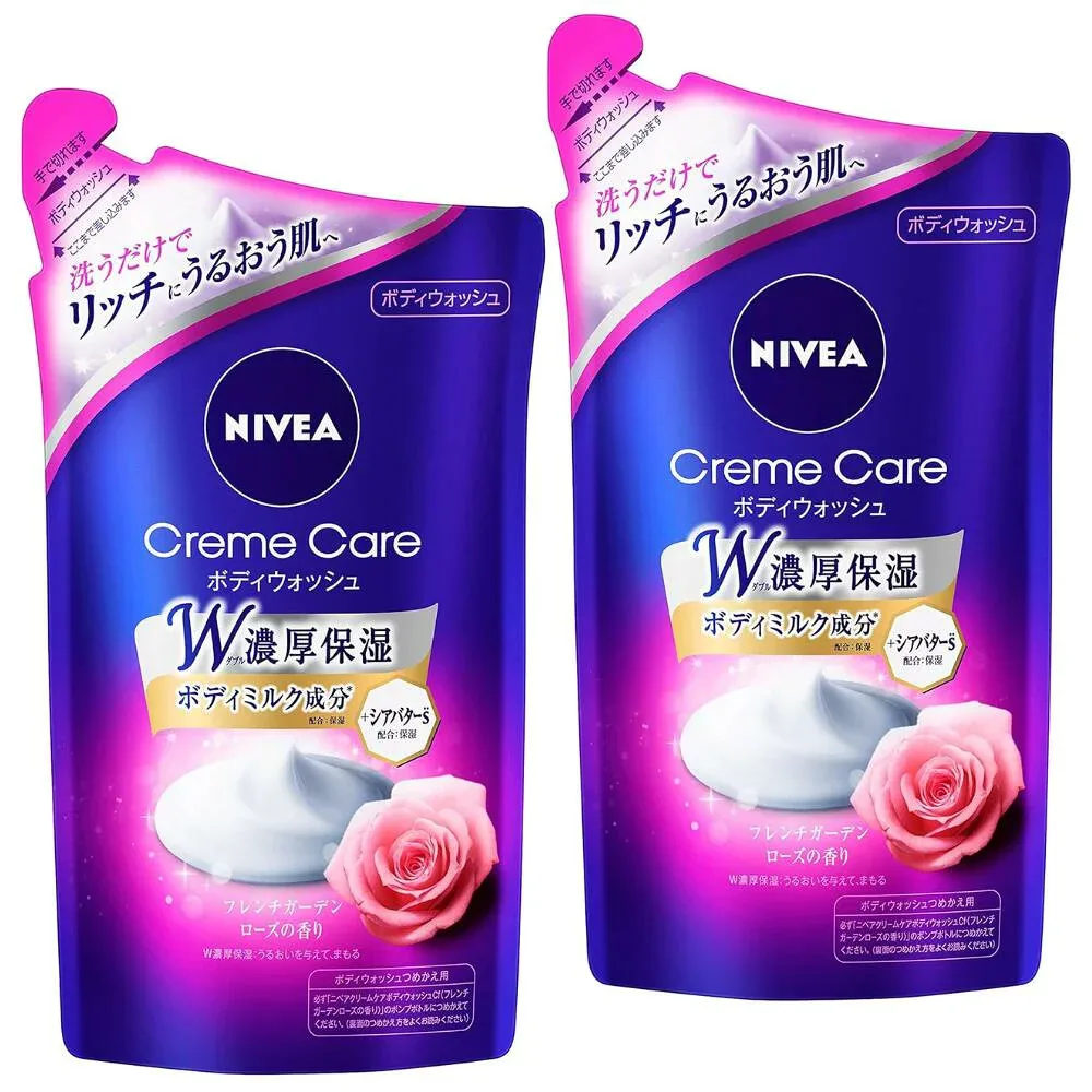 ニベア クリームケア ボディウォッシュ W濃厚保湿 フレンチガーデンローズの香り つめかえ用 360ml×2個