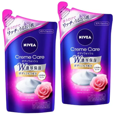 ニベア クリームケア ボディウォッシュ W濃厚保湿 フレンチガーデンローズの香り つめかえ用 360ml×2個
