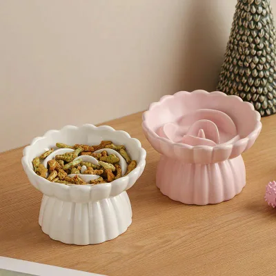Fast eating tableware for cats, easy to eat, height, ceramic, pottery, pet tableware, stylish, for pets, pet bowl, food bowl, food bowl, food bowl, food