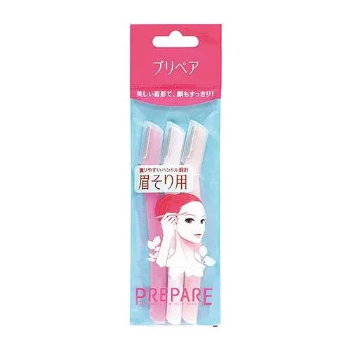 プリペア 眉そり用 3本入り×3個セット *ファイントゥデイ/ボディケア/ムダ毛処理/産毛処理/眉そり/産毛処理/美しい眉型/顔もスッキリ/手にフィット/しずく型断面ハンドル/眉・産毛シェーバー/傷や深剃り防ぎ肌にやさしいセーフティーガード付/切れ味長持ちプラチナ加工