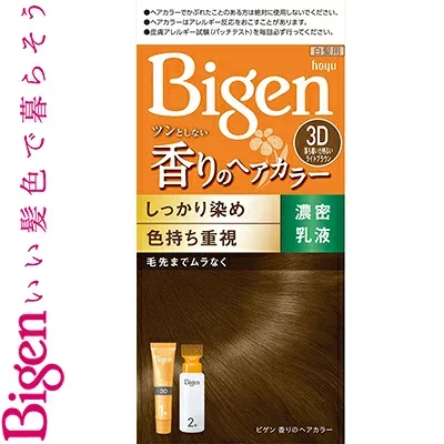 ビゲン 香りのヘアカラー 乳液 3D 落ち着いた明るいライトブラウン 40g+60mL *医薬部外品 ホーユー Bigen ヘアカラー 白髪染め 白髪隠し