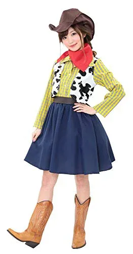 クリアストーン Party City コスプレ ウエスタンカウガール レディース 黄 紺