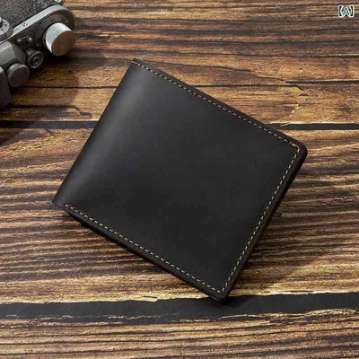 財布 メンズ 二つ折り 短財布 本革 牛革 クレイジーホースレザー 札入れ カードケース 小銭入れ コインケース ミニ財布 マルチウォレット 紳士用 男性用 コンパクト 薄型 大容量 軽量 耐摩耗性 日常使い カジュアル レトロ ビジネス 通勤用 普段使