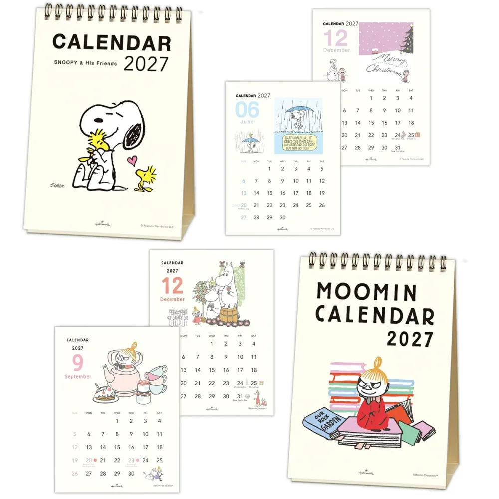 Hallmark 2027 Desk Calendar Vertical Snoopy Little My