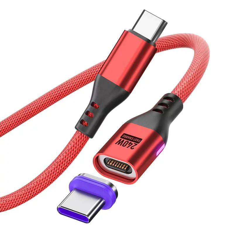 PD240W USB Type C ケーブル 16pin マグネット 充電ケーブル 【1M】5A急速充電 データ転送可 片手操作 タイプc 充電 AndroidなどType-C機種対応