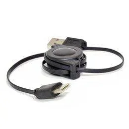 巻取り式USB-TypeCケーブル (ブラック) KCUSBTYPEC 巻取り式USB-Type-Cケーブル 70cm 充電&通信対 【1点】