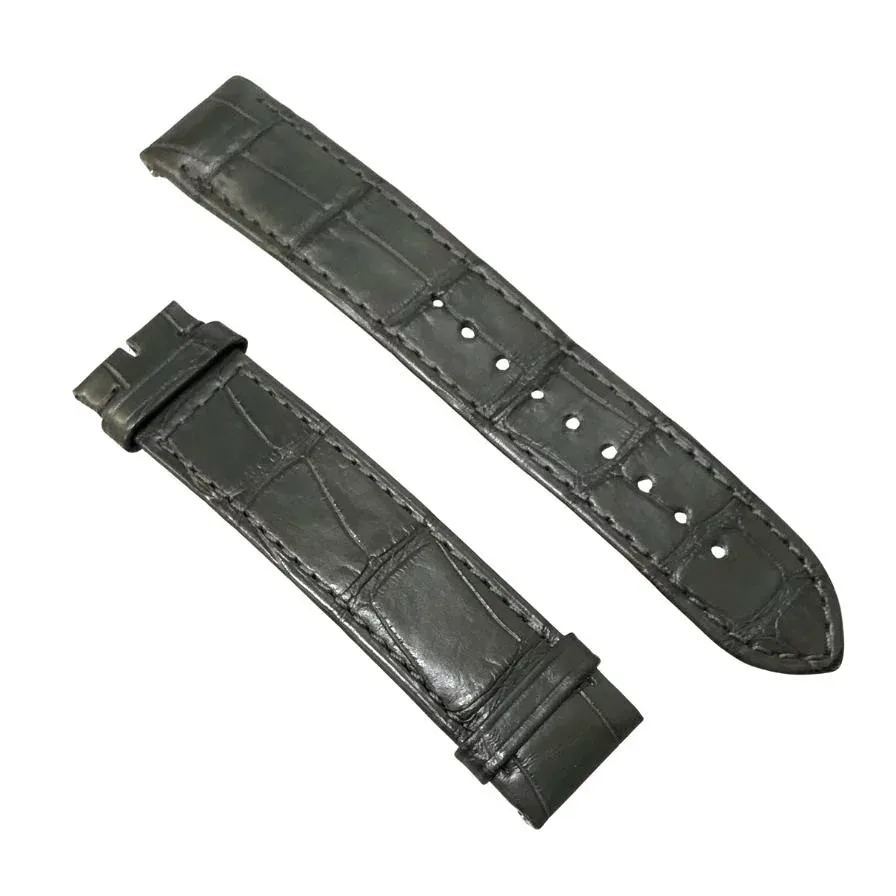 カルティエ 純正腕時計用ベルト レザー クロコ グレー 18mm Cartier【AFI14】【中古】