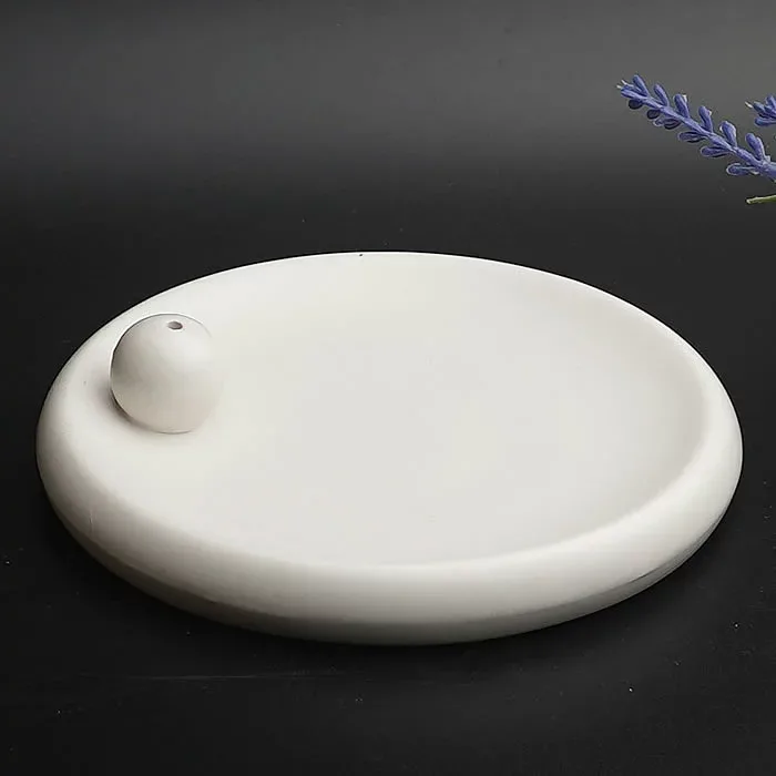 【白】セラミック製 お香トレー ホルダー お香皿 陶器 粉末 ホワイトセージ パロサント お香 の燃焼用 インセンスホルダー インセンストレー 浄化皿