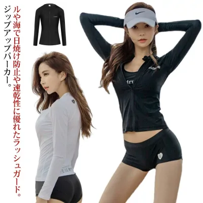 日焼け防止 紫外線対策 吸水 速乾 涼感 ジップアップ パーカー 日焼け止め レディース パーカー UVカット 長袖
