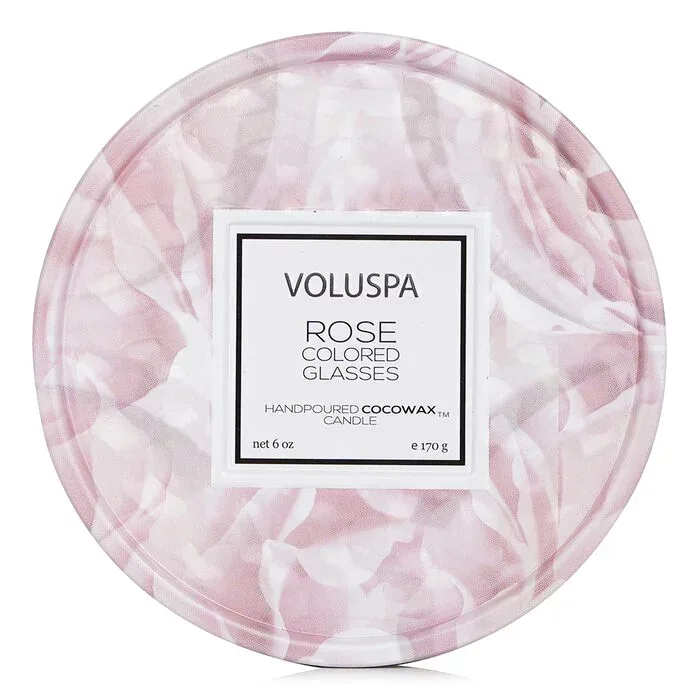 ボルスパ Voluspa 2 芯 缶キャンドル - ローズカラードグラス 170g/6oz【海外通販】