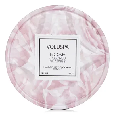 ボルスパ Voluspa 2 芯 缶キャンドル - ローズカラードグラス 170g/6oz【海外通販】