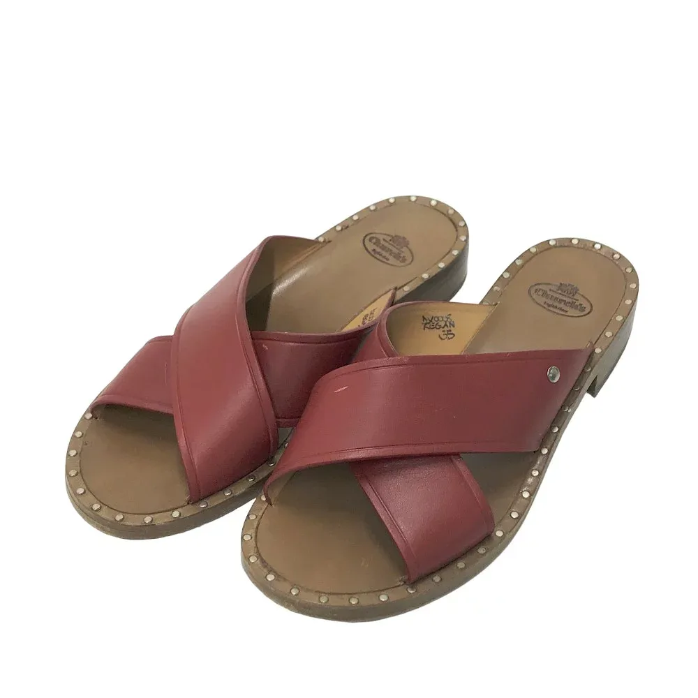 churchs チャーチ レザーサンダル クロス レッド系 35 【中古】レディース