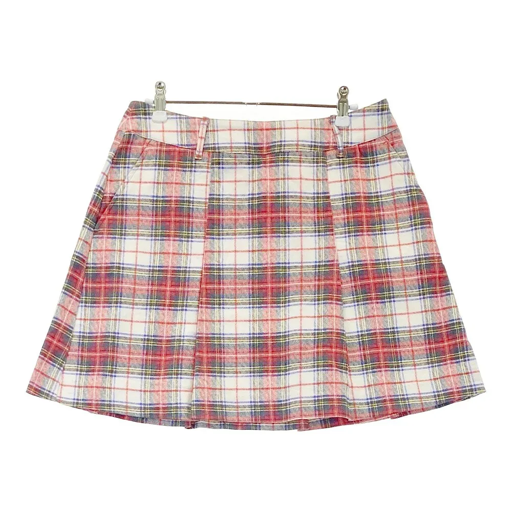 ZOY ゾーイ スカート チェック柄 ホワイト系 40 【中古】ゴルフウェア レディース
