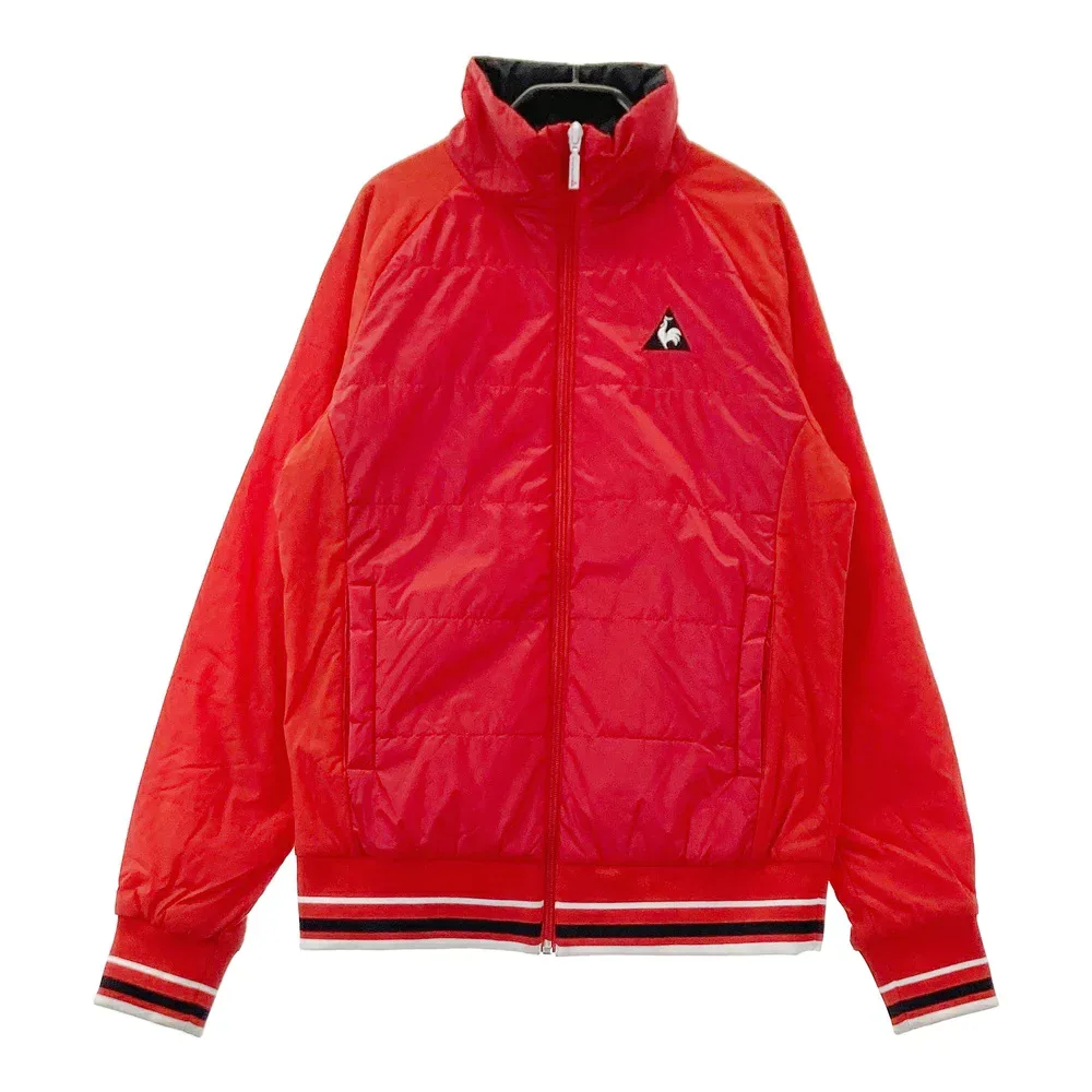 LE COQ GOLF ルコックゴルフ 中綿 ジップジャケット レッド系 L 【中古】ゴルフウェア レディース