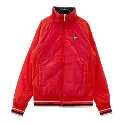 LE COQ GOLF ルコックゴルフ 中綿 ジップジャケット レッド系 L 【中古】ゴルフウェア レディース