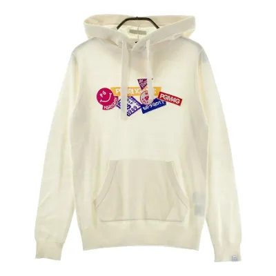 PEARLY GATES パーリーゲイツ フード付 ニットセーター ワッペン ホワイト系 1 【中古】ゴルフウェア レディース