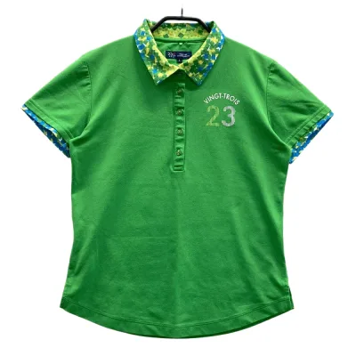 23区GOLF ニジュウサンクゴルフ 半袖ポロシャツ グリーン系 1 【中古】ゴルフウェア レディース
